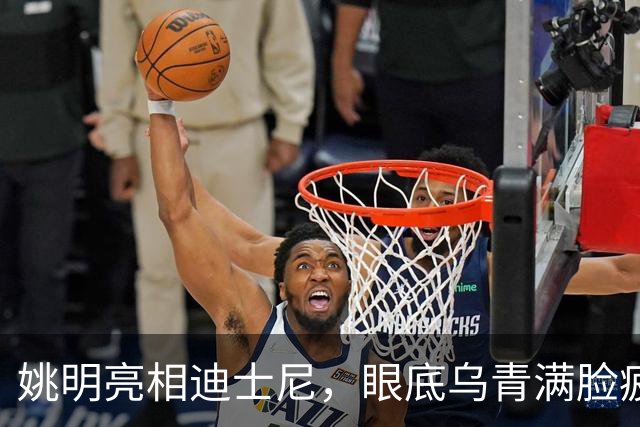 姚明亮相迪士尼，眼底乌青满脸疲惫，一身伤病走路一瘸一拐太沧桑